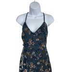 Lulus Teal 90s Inspired Velvet Burnout Sleeveless Asymmetrical Hem Dress M Photo 2