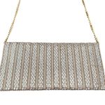 AQUA Beaded Chrystal Gold Chain Purse Clutch Handbag Evening Cocktail Photo 5