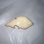 Vintage Carved‎ Bone Koi Fish Brooch Photo 1