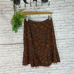 Vintage Red Teal Paisley Paneled Beaded Fringe Mini Skirt Blue Size 2 Photo 5