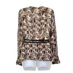 Altuzarra NWT  100% Silk Tan Snakeskin Print Wrap Belted Blouse, Size 40 Photo 1