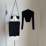 Klesis Black Knit Bodycon Turtleneck 2 Piece Skirt Set, Size Small Photo 1