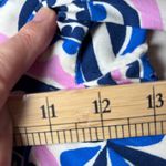 ZARA  NWT Geometric Print Palazzo Wide Leg Pants Large Blue Pink White Beach Photo 9