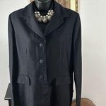 Le Suit  Women's Blazer Jacket Black Striped Size 10 Suit Separate Long Sleeve Photo 0
