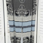 Etro Silk Multi Pattern Straight‎ Leg Pants Black White Blue Size 10 Euro 46 Photo 0