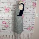 J.Crew sleeveless grey tweed blue panels sheath dress Photo 7