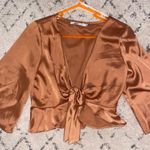 Tiger Mist Long Sleeve Tie Top Photo 1