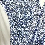 Johnny Was Calme Kimono Blue Cheetah Print Cover Up Silk Blend Sz S/M NWT Photo 2