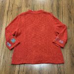Icelandic Design Cardigan Sweater Womens Large Orange Button Front 3/4 Sleeves Photo 7