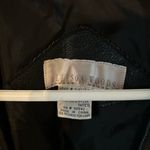 Black leather floral‎ trench coat VTG vintage Allison Woods beautiful detailing Size M Photo 2