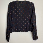 Iro Jeans Disja Blouse Top Size 40/ L Black Lightning Bolt Print Long Sleeve Size L Photo 4