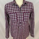 Madewell  Mini Check‎ Market Popover Purple Gingham Top Shirt Photo 0