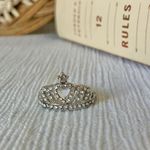 Boutique Heart Crown Silver Rhinestone Ring Sparkle Glam Promise Girlhood Star Princess Jewelry Photo 5