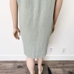 Three Dots [] Sage Green Cotton Gauze Waffle Oversized Shift Dress Size Large L Photo 6