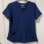 Stat Medical Wear Scrub Top Womens Navy Size Small Nurse Doctor Healthcare Blue Photo 0