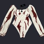 Ree Bees Chic White & Brown One Piece Swimsuit With Bold Cutouts Photo 5