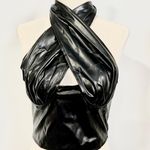 Black Faux Leather Sexy Top Photo 0