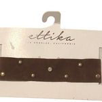 Ettika NWT  Brown Studded Faux Suede Choker Necklace Photo 0