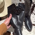MARC ALPERT 100% LEATHER WESTERN STUDDED BOOTS BURNING MAN SIZE 8.5 A13 Black Photo 5