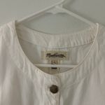 Madewell Women's Denim High Crewneck Button Front Jean Vest White 8 New Photo 3