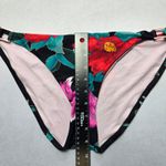 Nanette Lepore  Black Floral Swim Beach Cheeky Flirty Boho Bikini Bottom L Large Photo 3