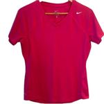 Nike  Dri-Fit V-Neck Wicking Reflective Running Athletic Top‎ in Hot Magenta Pink Photo 0