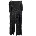 Nanette Lepore  Black Sequin Fringe Sparkle Pants Womens Extra Large Photo 2
