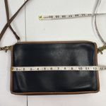 Vintage 70s Swagger Spectator Bag Leather Black Brown Trim Basic Shoulder Bag Photo 13