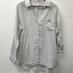 Sigrid Olsen  Linen Button Down Shirt Grey Size XL Photo 0