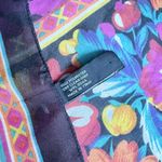 Morgan Taylor  Square Purple Floral Scarf Made in Italy 100% Photo 5