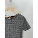 Victoria R Top Women SIZE M Black Plaid Short Sleeve Keyhole Tie Back Clueless Size M Photo 1