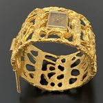 Trifari Vintage  Jon Bailey Sculptured Goldtone Wide Cuff Wind Up Watch Bracelet Photo 4
