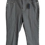 st. john's bay Womens Capri Jeans Striped Classic Mid Rise Size 16 Stretch NEW Photo 0