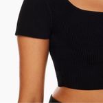 Aritzia Babaton Black Sculpt Knit Square Neck Short Crop- Size XS Photo 3