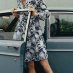 Anthropologie  Conversations Colloquial Long Sleeve Shirtdress 0 Abstract Art Photo 0