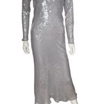 Bardot Women's Verona Low-Back Sequin Maxi Dress Silver Sz 8 Photo 1