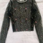 LA Hearts Mesh Long Sleeve With Floral Embroidery  Photo 0
