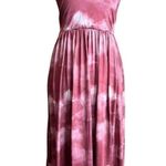 Strapless Coral White Sangria Tie Dye Ombre Print Stretch Maxi Dress Size Small Photo 0
