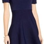 Rachel Parcell Navy Knitted A-line Dress Scalloped Details Photo 0