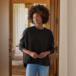 Frank & Eileen  Anna Long Sleeve Capelet Black Pullover Triple Fleece Size Medium Photo 3