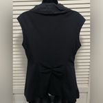 CAbi Tuxedo Vest Silky Ruffled Collar V-Neck 1 Button Cinched Waist Blazer Sz 4 Photo 4