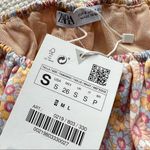 ZARA Printed Satin Effect Puff-Sleeve Off-The-Shoulder Crop Top Women’s Small Photo 8