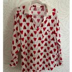 Victoria's Secret Heart Print Button-Up Sherpa Lined PJ Set Photo 0