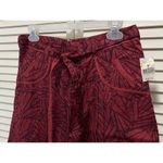 Hillard & Hanson Hilliard & Hanson Burgundy Floral Midi Skirt Size 2 (L/XL) Lined‎ Tie Waist NWT Photo 1