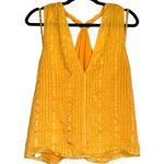 frame denim NWOT Frame Draped Halter Yellow Orange Silk Sleeveless Top MEDIUM Photo 2