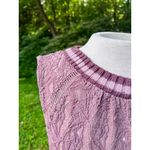 Free People Maisie Tunic Tank Blush M Crochet Keyhole Lace Swing Top Peplum Photo 2