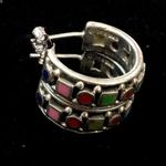 Sterling Silver Gemstone  Hoop Earrings Photo 11