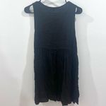 Umgee black baby doll boho peasant top vneck dress size small Photo 4