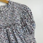 English Factory Smocked Floral Blouse Small Ruffle Neck Puff Sleeve Cottagecore Photo 2