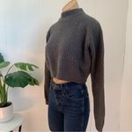Kendall + Kylie Gray Cropped Cable Knit Sweater Size M Photo 2
